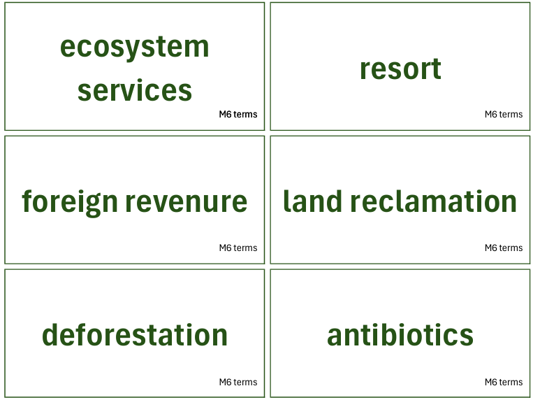 Cambridge iGCSE Marine Science Flashcards M6 terms