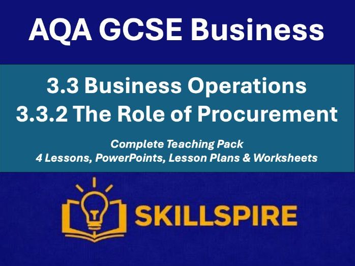 AQA GCSE Business 3.3.2 Complete Teaching Pack | 4 Lessons, PowerPoints, Lesson Plans & Worksheets