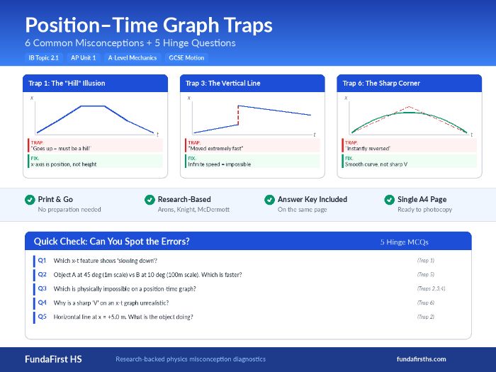 Position-Time Graph Traps + 5 Hinge MCQs