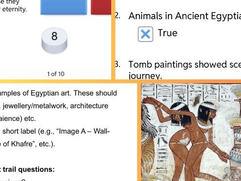Art in Ancient Egypt: Differentiated Worksheets, Lesson Plan & Image Pack