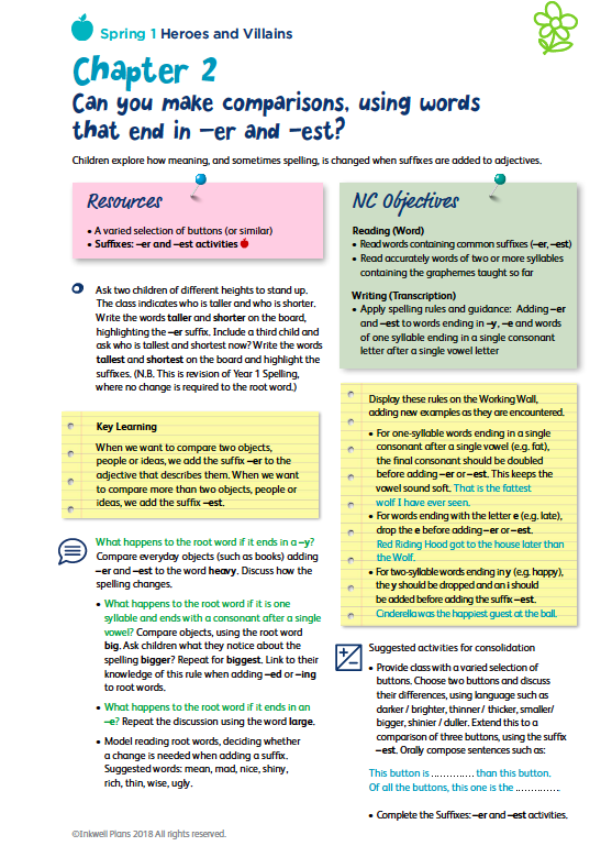 Suffixes: -er and –est (Part 1) | Teaching Resources