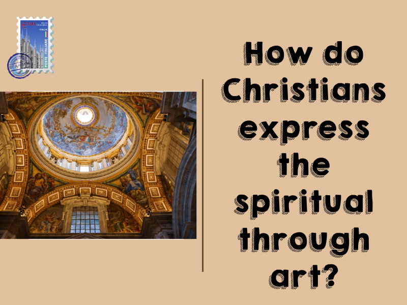How do Christians express the spiritual through art?