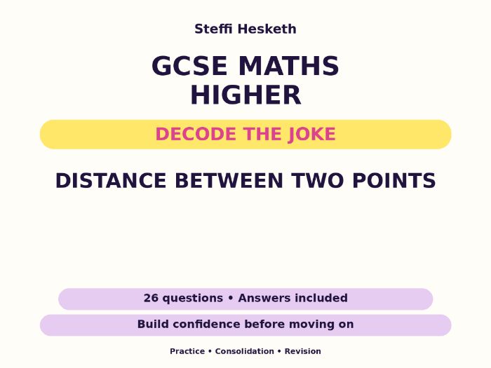 Distance Between Two Points | GCSE Decode the Joke + Answers