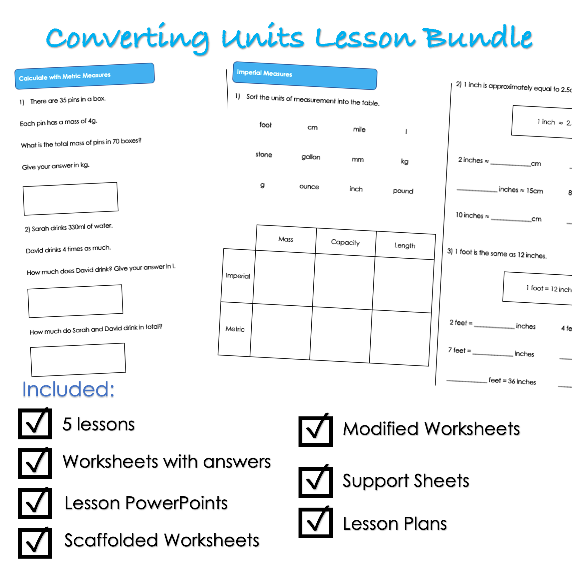Year 6 Converting Units Complete Unit