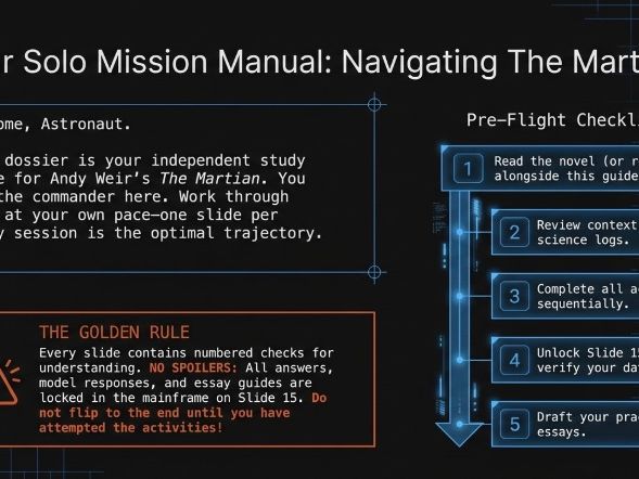 The Martian Study Guide | Andy Weir Self-Paced Slide Deck | Independent Novel