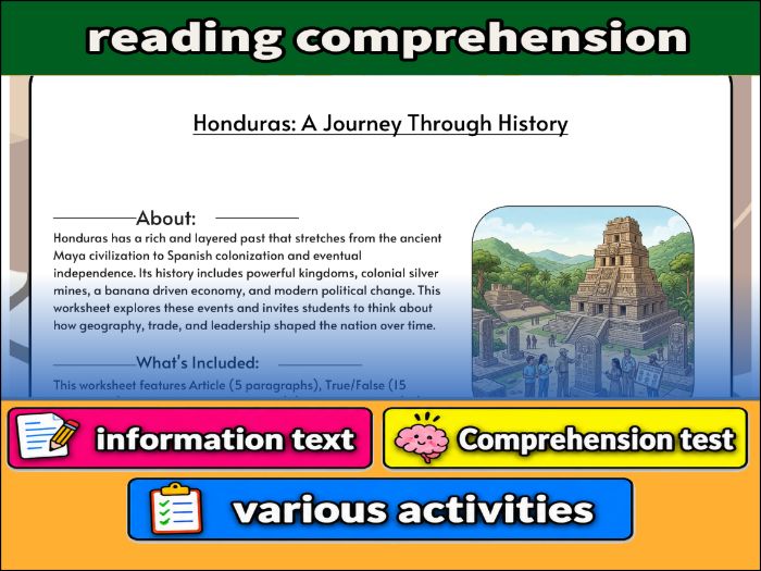 Honduras: A Journey Through History  & Comprehension Test