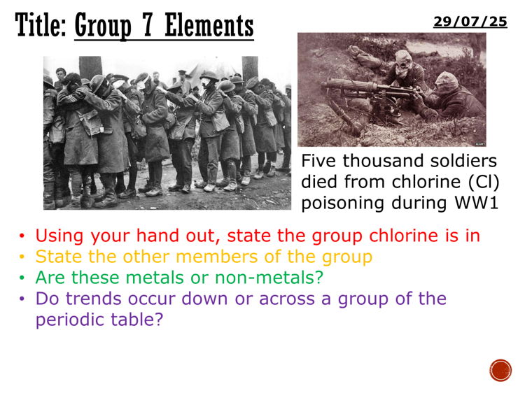Group 7 elements - complete lesson (KS3)