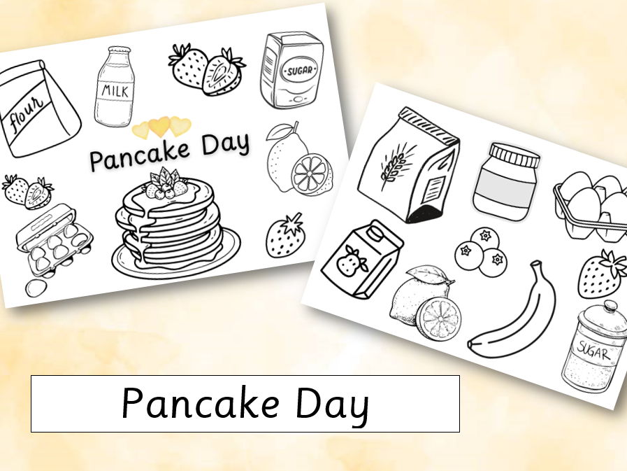 Pancake Day Colouring