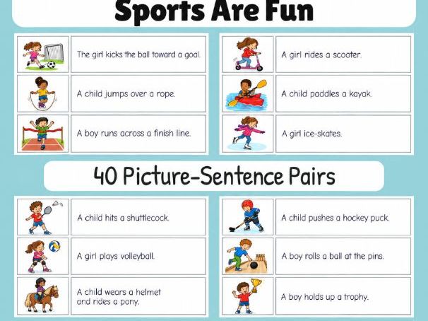Sports Are Fun | First Sentences | Grades 1-2