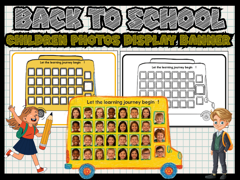 Back to School Photo Display Banner – Student Picture Bulletin Board