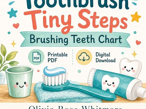 Toothbrush Tiny Steps | Brushing Teeth Chart | Printable PDF | Digital Download