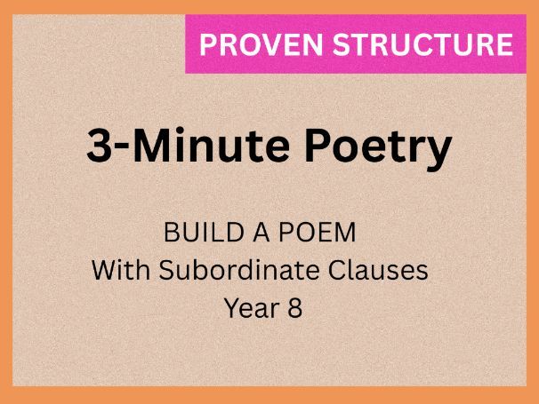 Poetry Lesson: Subordinate Clauses | 3-Minute Lesson | Year 8 (KS3)