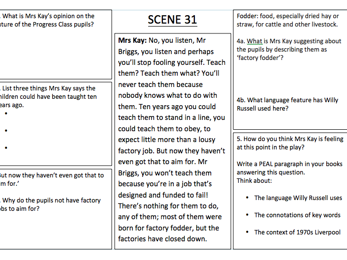 'Our Day Out' Scene 31 analysis worksheet