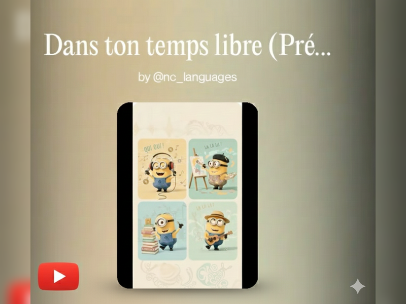 012. FRENCH SONG Year 7. Unit 12: Dans ton temps libre (Présent & Futur) (Lyrics, Worksheet and key)