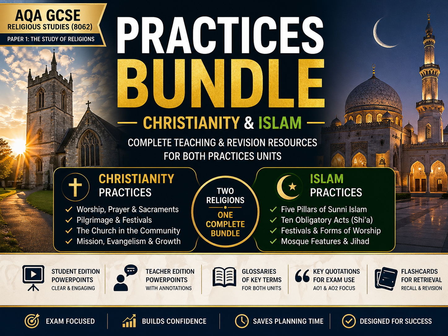 GCSE Religious Studies – Practices Bundle (Christianity & Islam) | AQA 8062