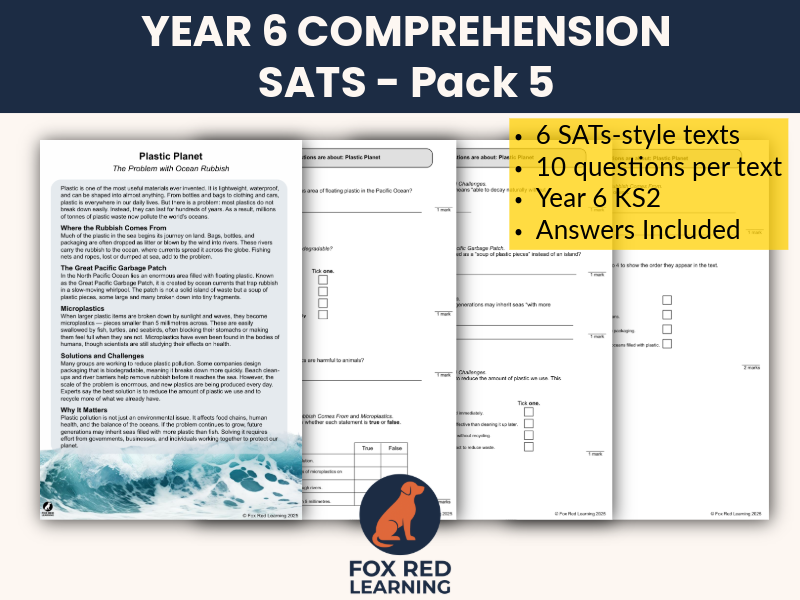 KS2 SATs Reading Comprehension – Year 6 | 6 SATs-Style Texts with Questions (Pack 5)