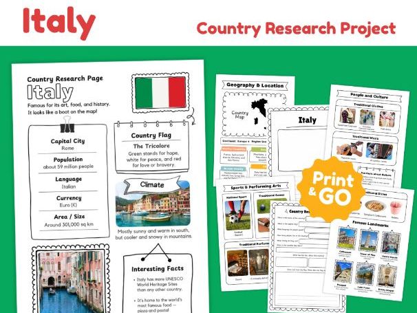 Italy Geography Research Project | 14 Pages