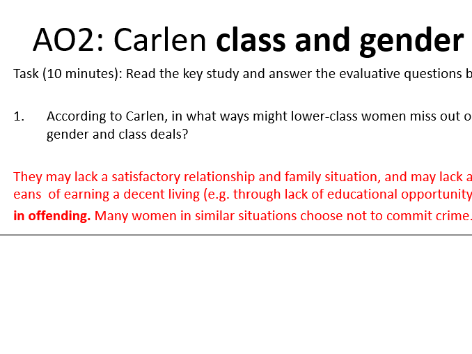 AQA Sociology gender and crime