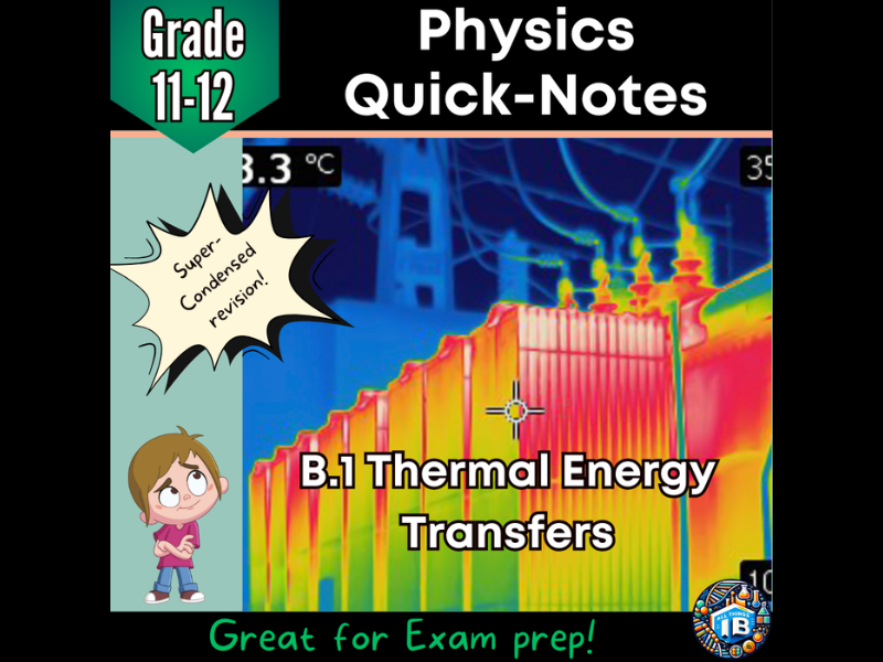 IB DP Physics: B.1 Thermal Energy Transfer – Condensed Topic Revision Notes (2026)