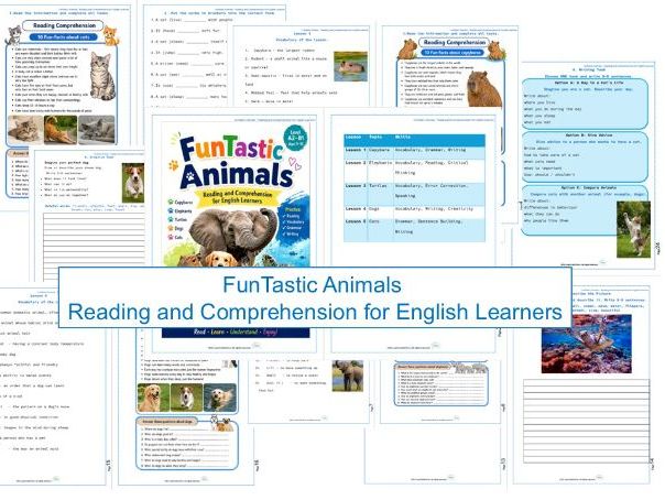 FunTastic Animals – Reading & Comprehension Workbook (A2–B1)