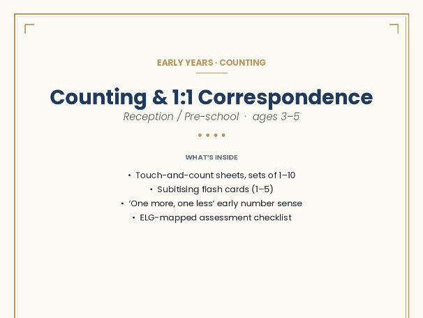 Counting & 1:1 Correspondence