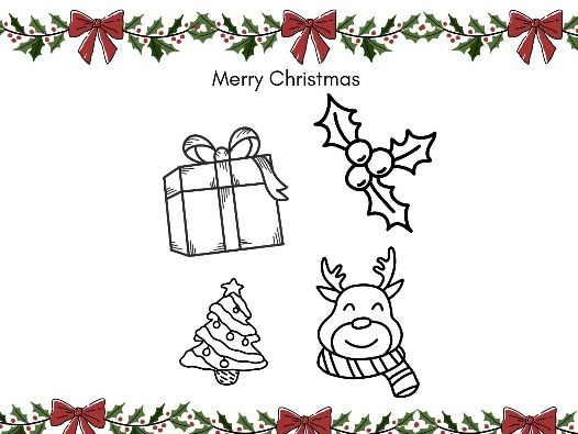 Merry Christmas painting/colouring sheets