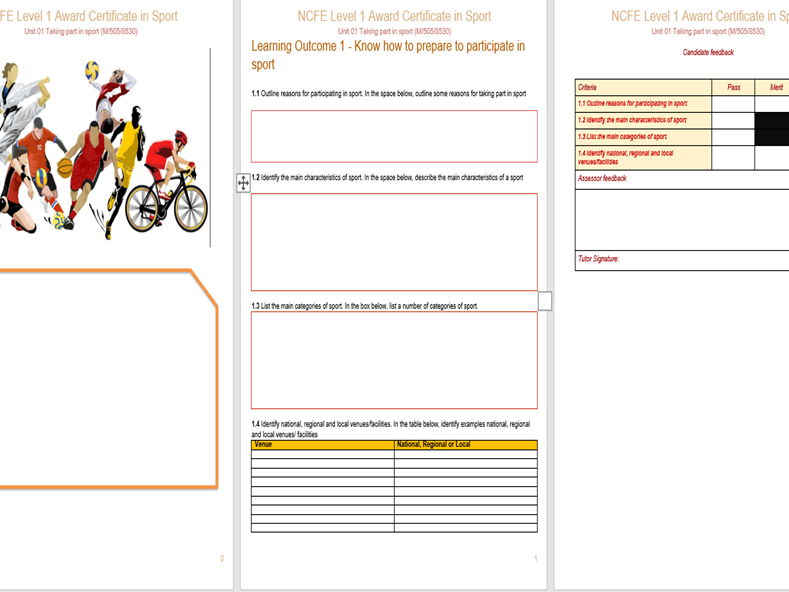 NCFE Certificate in Sport Level 1 Unit 7