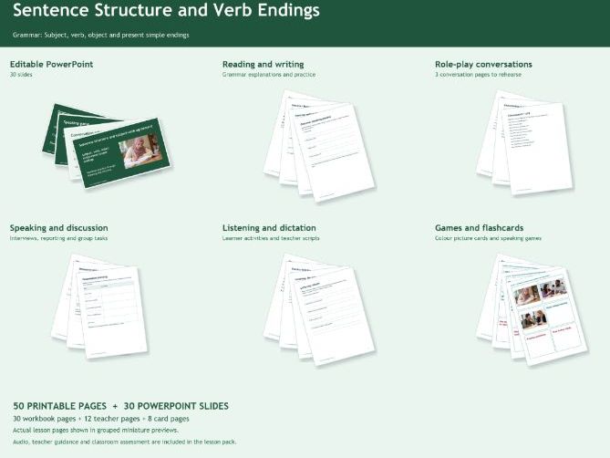 ESOL EAL Sentences And Verb Endings