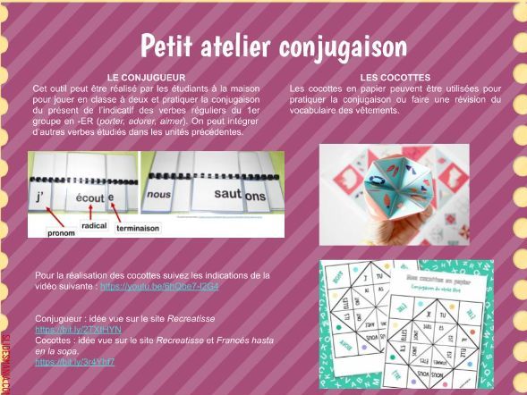 Petit atelier conjugaison (manipulative)