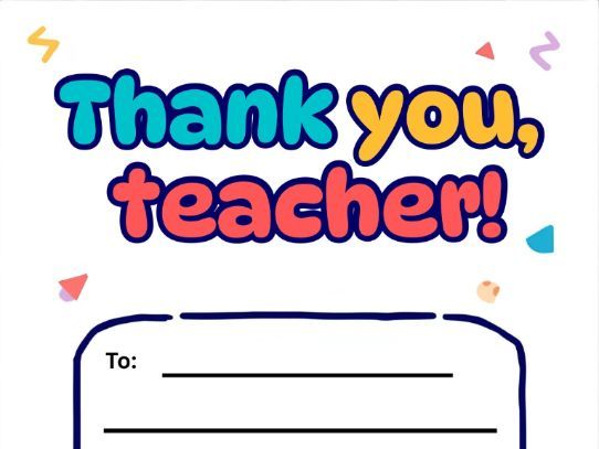 Thank You Teacher Note Template