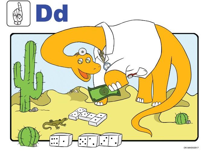 Letter "D" - Dino the Dinosaur