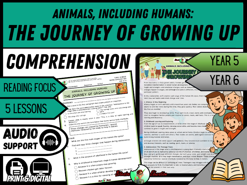 The Journey of Growing Up  | Reading Comprehension | Year 5/6
