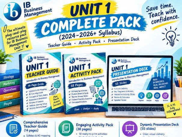 IB Business Management Unit 1 Complete Pack (2024 Syllabus)