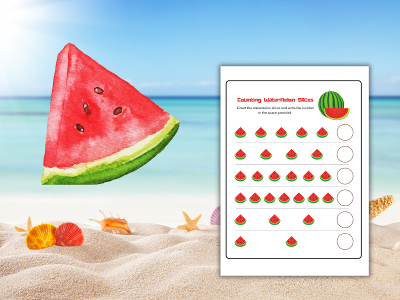 Counting Watermelon Slices Worksheet