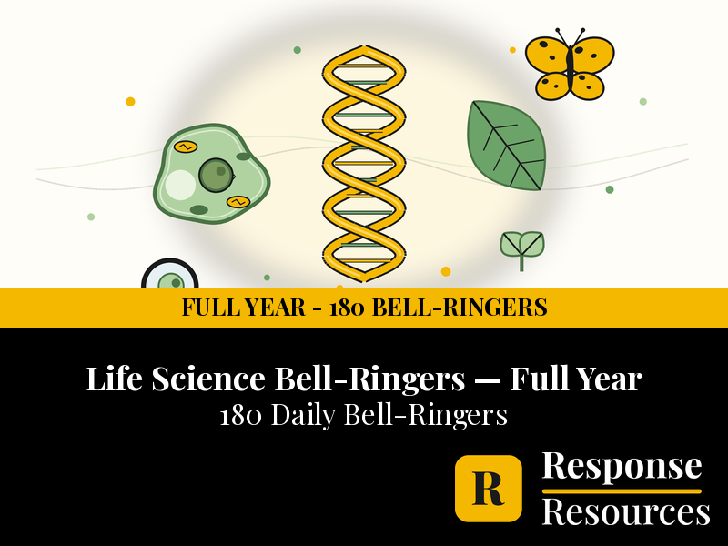 Life Science Bell Ringers FULL YEAR - 180 Daily Warm-Ups (Grades 6-8)