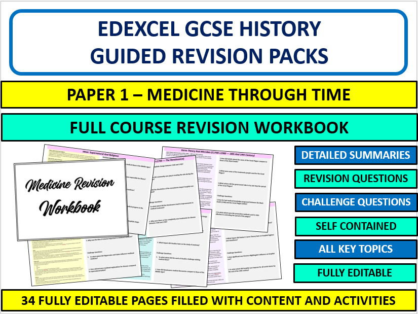 Edexcel GCSE History Medicine Through Time Revision Workbook – Full Course Guided Revision