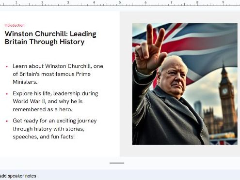 Winston Churchill: Leading Britain Through History - Assembly/Lesson - Informative Powerpoint