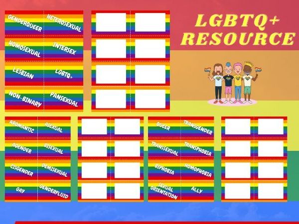 LGBTQ+ PRIDE MONTH  X24 TASK CARDS. GENDER IDENTITY / SEXUAL ORIENTATION / LGBT TERMS