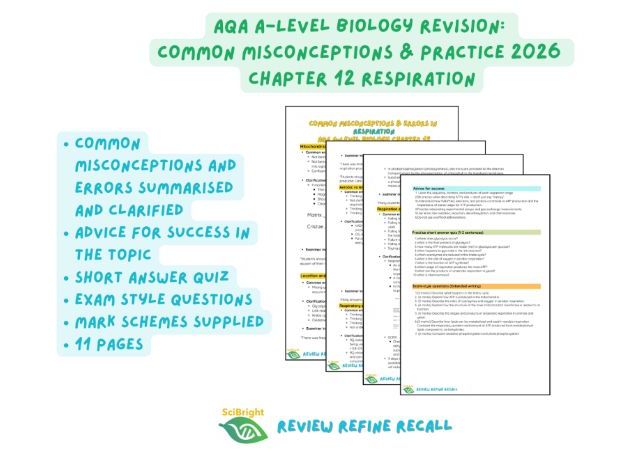 AQA A Level Biology Misconceptions & Practice 2026 Chapter 12 Respiration
