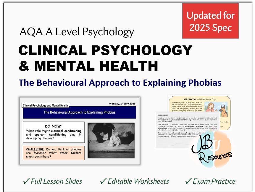 CLINICAL PSYCHOLOGY: PHOBIAS – BEHAVIOURAL EXPLANATIONS | AQA A-Level Psychology (Sept 2025)