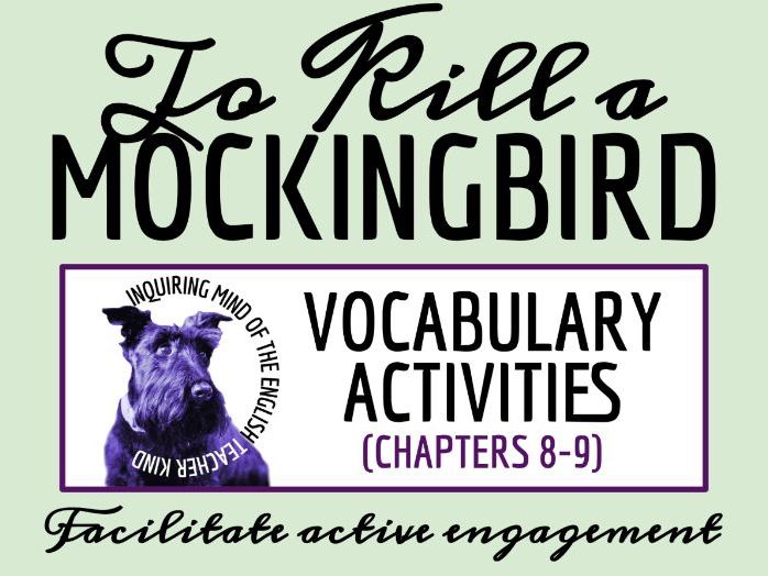 To Kill a Mockingbird Chapters 8 & 9 Vocabulary Worksheet, Crossword Puzzle & Word Search