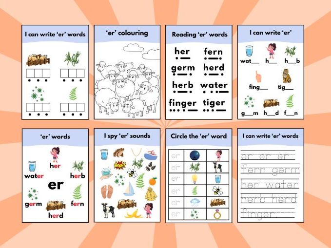 ‘er’ Phonics Sound Workbook – Early Reading & Writing Activities