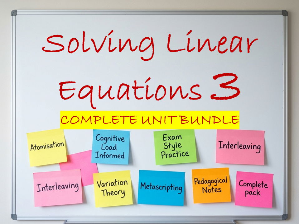 Solving Linear Equations Unit 3 Bundle