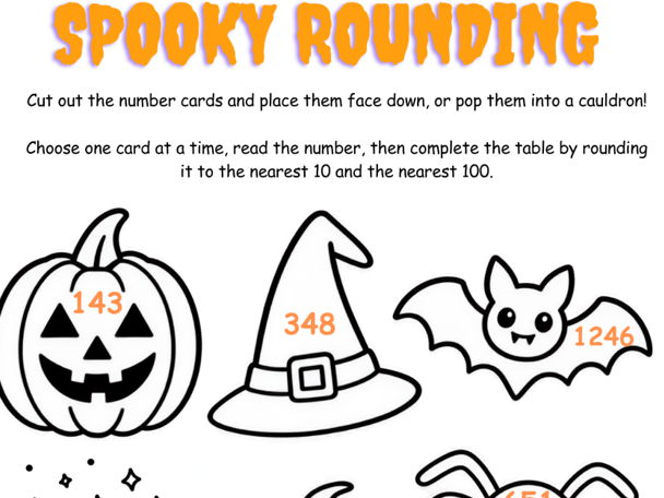 Spooky Halloween Rounding Game – Nearest 10 and 100