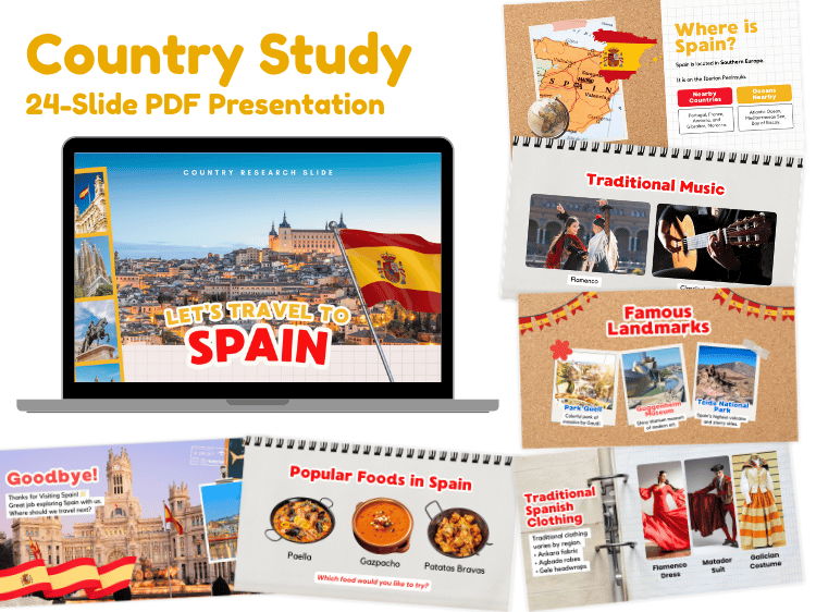 Spain Country Study | Geography & Culture 24-Slide PDF Presentation