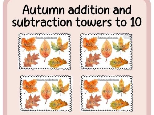 Autumn- addition and subtraction towers within 10