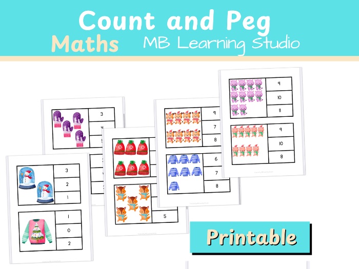 Winter Themed Count and Peg