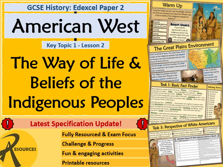 Indigenous People Lifestyle & Beliefs - American West - GCSE History Edexcel - Lesson 2