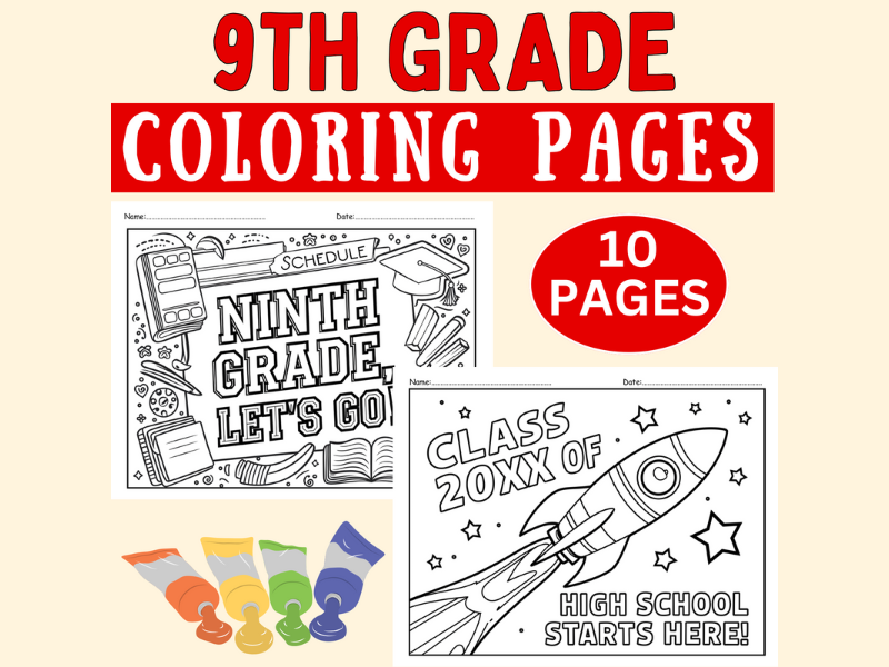 First Week of 9th Grade Coloring Pages – High School Coloring Sheets Activities