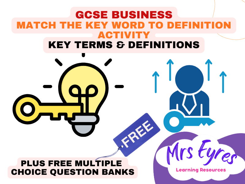 GCSE Business Keywords and Definitions Match Activity | Revision Resource | Edexcel AQA OCR